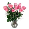thumbnail image 1 of Fresh Flowers - Dozen Pink Roses 45 cm (17.7 in), 1 of 6