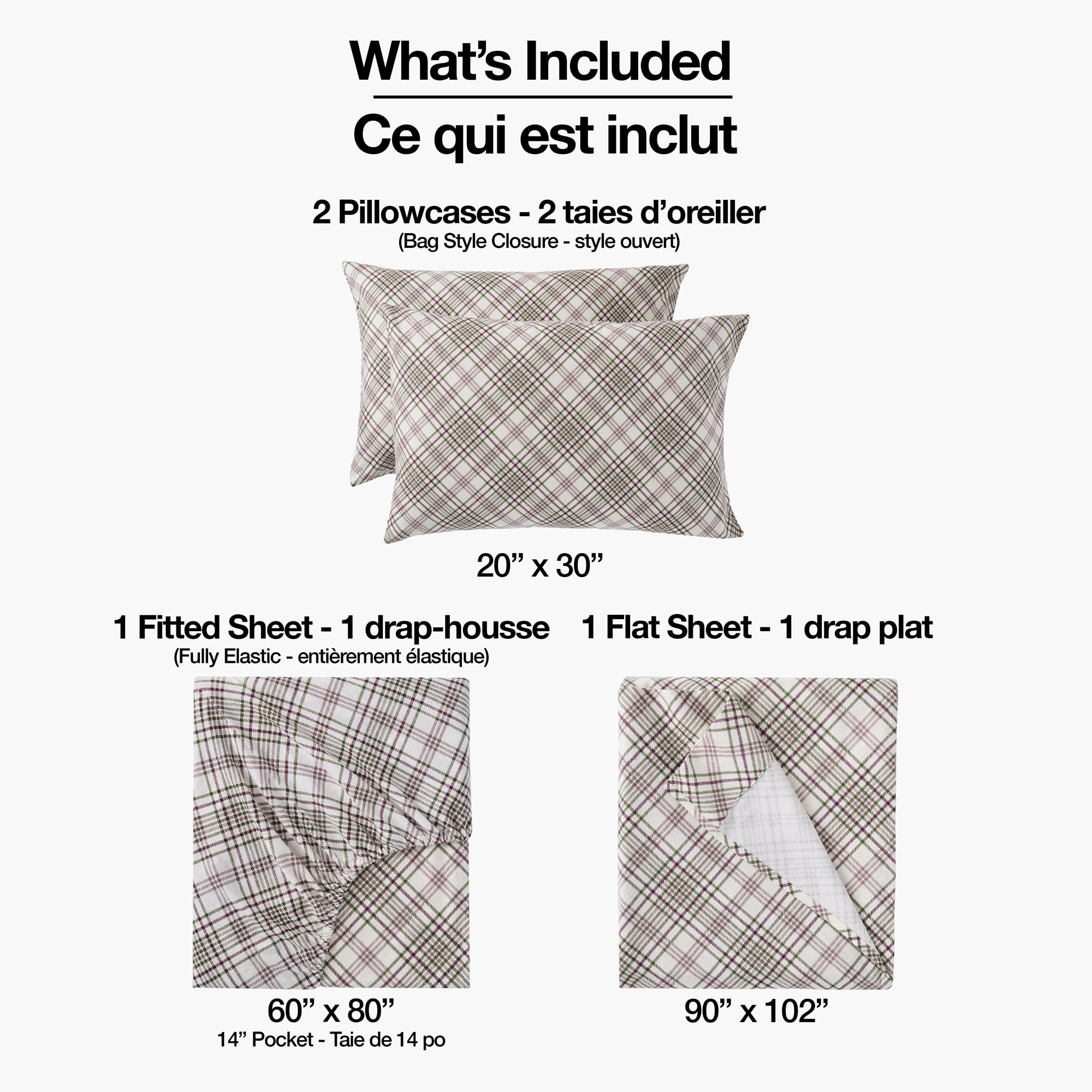 Mainstays Queen Flannel Sheet Set