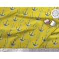 thumbnail image 3 of Soimoi Yellow Velvet Fabric Anchor Hook Nautical Decor Fabric Printed Yard 58 Inch Wide, 3 of 3