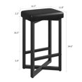 thumbnail image 4 of BeesClover Bar Stools Set, Counter Height Backless Barstools, with Metal Frame & Footrest, Counter Height Backless Barstools with Metal x-Frame, with PU Leather for Home Bar, Dining Room, 4 of 7