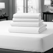 100% Cotton Bed sheets, Deep Pocket, Wrinkle Resistant, Soft & Smooth Sateen 4-Piece, Queen Arctic White by Purity Home