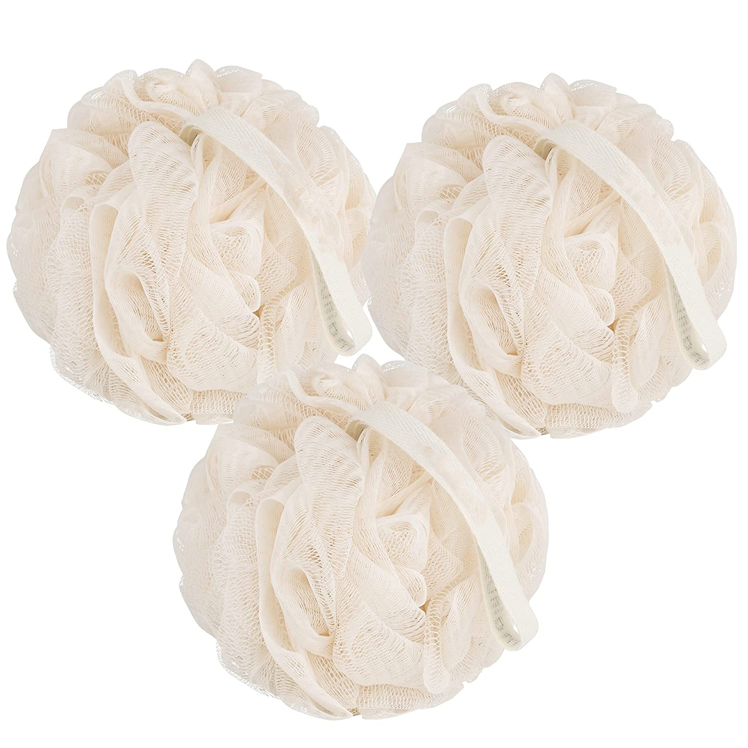 Seaweed Extract Bath Shower Loofah Sponge Pouf Body Scrubber Exfoliator (Set of 3)