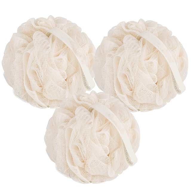 Seaweed Extract Bath Shower Loofah Sponge Pouf Body Scrubber Exfoliator (Set of 3)