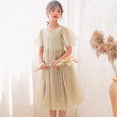 thumbnail image 5 of Robe Fille Enfant à Volants Robe Bébé en Tulle Robe d'Été pour Filles Robe de Demoiselle d'Honneur Tenue Tout-Petit Nouveau-Né Bébé Fille 8-9 Ans, 5 of 5