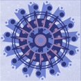 thumbnail image 1 of Ahgly Company Tapis d'Intérieur Lavable en Machine Carré Bleu Royal Transitionnel, 7 Pieds Carré, 1 of 7