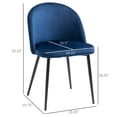 thumbnail image 3 of HOMCOM Dining Chairs Set of 2, Mid-Back Velvet-touch Upholstery Side Chair, 3 of 10