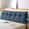 thumbnail image 1 of SUSUZI Velvet Soft Triangular Wedge Headboard Pillow – Queen Size 59"x20"x8" Reading Pillow Lumbar Support Cushion with Side Pockets, Machine Washable, 1 of 9