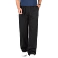 thumbnail image 1 of XZNGL Mens Solid Pure Cotton Elastic Waist Straight Barrel Trousers, 1 of 4