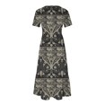 thumbnail image 4 of Dvkptbk Robes d'Été pour Femmes 2024 Mode Décontractée Bohème à Fleurs Robes de Plage Manches Courtes Col Rond Robe d'Été Fluide Maxi Robe de Plage Longue Robe Midi de Plage avec Poches P-2TG, 4 of 4