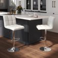 thumbnail image 4 of Costway Modern Swivel Bar Stools Set of 2 with Heavy-duty Metal Base & Footrest Back White, 4 of 9