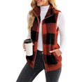 thumbnail image 5 of LUXUR Gilet à Carreaux pour Femmes Tenue de Travail Décontractée Rouge TG, 5 of 5