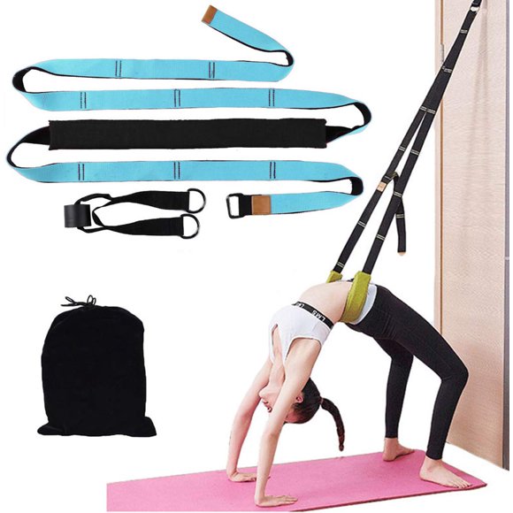 Waist Back Bend Assist Workout, Door Flexibility & Yoga Stretching Leg Stretcher Strap w/Door Anchor, Ligament Back Posture Corrector Pilates Ballet Dancing Gymnastics Cheerleading Splits