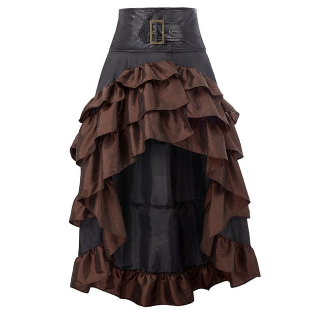 Jupe Cupcake Longueur Cheville Irrégulière à Volants Punk Gothique pour Femmes