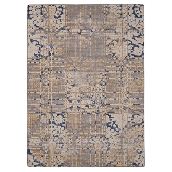 Outdoor Washable Ocala Navy & Sand 5' x 7' Area Rug