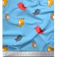 thumbnail image 1 of Soimoi Polyester Crepe Fabric Bird Clip Art Print Fabric by Yard 42 Inch Wide, 1 of 3