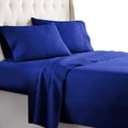 thumbnail image 1 of 600 Thread Count 4 Piece Sheet Set 15 Inch Deep Pocket 100% Egyptian Cotton Color Royal blue Solid Size Twin, 1 of 1