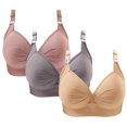 thumbnail image 2 of Timegard 3pc Bras for Women No Underwire Plus Size Adjustable Strap Ruched Comfort Everyday Bralette, 2 of 7
