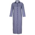 thumbnail image 4 of Meichang Robe Chemise Boutonnée pour Femmes, Robe Maxi Tendance à Carreaux, Manches Longues, Col à Revers, Robes Longues Décontractées pour Femmes avec Poches, Bleu, P, 4 of 8