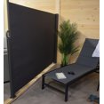 thumbnail image 3 of Outdoor patio privacy retractable side awning screen in charcoal color, 3 of 7