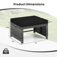 thumbnail image 3 of Costway Patio Ottomans Set of 2 PE Rattan Footstools with Removable Cushions & Metal Frame Black, 3 of 9