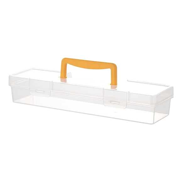 Plastic Photo Storage Box Transparent Long Portable Hardware Tool Box, Screw Accessories Storage Container with Snap Lid, Thank You Box