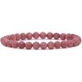 thumbnail image 1 of Angelstones Bracelet Extensible en Perles Rondes de 6 mm avec Pierre Précieuse Rhodonite Rose Naturelle 6,5 Pouces, 1 of 2