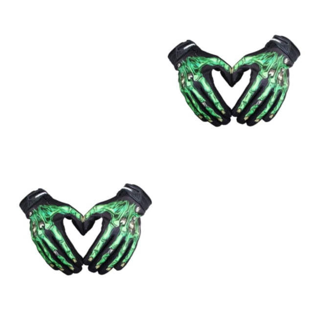 Baohd Lightweight And Shockproof Skeleton Riding Gloves For Autumn Winter Breathable And Comfortable Nylon Multifunctional green S 2Set