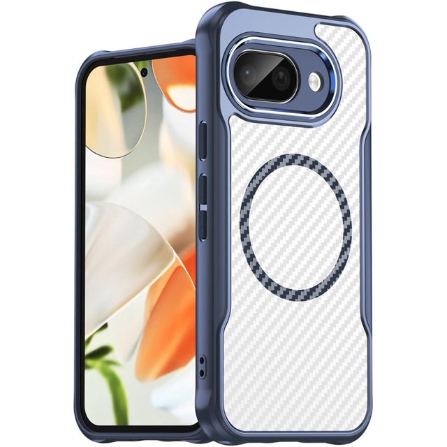 REQO for Google Pixel 9a Case: Google Pixel 9a 5G phone case with a magnetic translucent matte design. This rugged, shockproof, anti-slip slim cell phone cover offers military-grade drop protection. The case features a clear back with a hard bumper, raised bezels for screen and camera protection, and precision cut-outs for ports, buttons, and speakers. Compatible only with Google Pixel 9a 5G (6.3-inch).