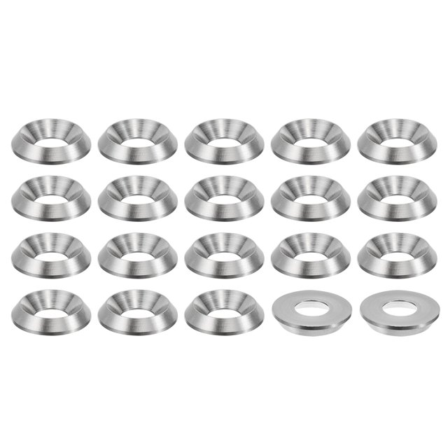 Unique Bargains Rondelle à Fraisage M6 15mmx2.8mm en Acier Inoxydable 304, Rondelle de Coupe de Finition, Joint de Tête de Vis/boulon, Lot de 20