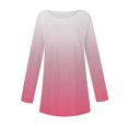 thumbnail image 4 of FAIWAD Women's Long Sleeve Tunic Tops Gradient Round Neck Trendy Spring Casual Pullover Tops, 4 of 5