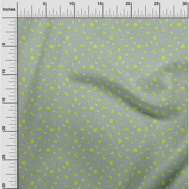 oneOone Cotton Poplin Fabric Lemon Slice Vegetable Decor Fabric Printed BTY 42 Inch Wide