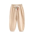 thumbnail image 1 of Little Boys Casual Pants Elastic Waist Solid Color Drawstring Pants For Kids Size 7-8T, 1 of 3