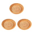 thumbnail image 3 of Thinsony Wicker Woven Round Snack Fruit Bowl Rattan Food Organizer Tray 22x4cm 3Set, 3 of 6