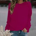 thumbnail image 2 of Pisexur Chandails en Molleton pour Femmes Couleur Unie Col Rond Chandail en Molleton Manches Longues Chandail Basique Chandails en Molleton Décontractés Amples Surdimensionnés pour Femmes Chandails en Molleton d'Automne, 2 of 4