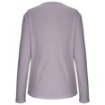 thumbnail image 4 of Yuyuzo Womens Long Sleeve Fall Tops Half Button V Neck Loose Fitted Shirts Comfy Textured Blouses, 4 of 5