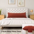 thumbnail image 3 of PiccoCasa 2Pcs Body Pillowcases Microfiber Pillow Covers, Queen Rust, 3 of 9