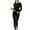 Black, variant on Moxiu Women's Fleece Lined Cotton Thermal Set - Soft Warm Long Johns Base Layer Black,XXXL