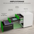 thumbnail image 4 of Vinsetto 3 Drawer Filing Cabinet Steel File Cabinet with Lock and Wheels, 4 of 10