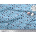 thumbnail image 2 of Soimoi Blue Poly Georgette Fabric Flower Artistic Print Sewing Fabric Yard 52 Inch Wide, 2 of 3