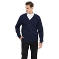 thumbnail image 2 of TOPTIE Cardigan pour Homme Coupe Décontractée Col en V Coton-Marine-G, 2 of 8