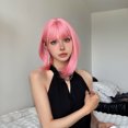 thumbnail image 4 of Pretfy Perruques Bob Rose Hiar Mignonnes Perruque Bob Cheveux Perruque Courte pour Femmes Résistante à la Chaleur Synthétique pour Femmes Cosplay Fête Usage Quotidien, 4 of 6