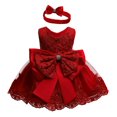 thumbnail image 2 of MesaSe Enfants Bébé Arc Filles Parti Dentelle Robe de Mariée Demoiselle d'Honneur Robes Princesse 0-24M, 2 of 5
