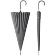 thumbnail image 1 of Large Stick Umbrella With Leather Hook Handle 45 Inch - Automatic Open Classic Golf Umbrellas Windproof 24 Ribs - Curved Handle Business Umbrella Cane for Gentlemen grey, 1 of 7