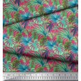 thumbnail image 2 of Soimoi Poly Georgette Fabric Tropical Leaves Printed Fabric 1 Yard 42 Inch Wide, 2 of 5