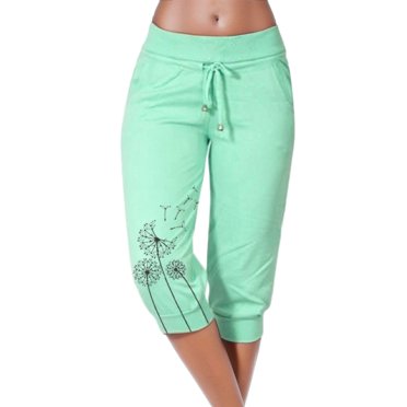 Ketyyh-chn99 Ladies Pants Casual Wide Leg Pants Women Ladies Trousers Solid Color High Waist Pant Casual Summer Wide Leg Bottoms Green,XL