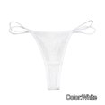 thumbnail image 2 of B91xZ Culottes Hipster Sans Coutures pour Femmes en Dentelle Extensible, TP Blanc, 2 of 4