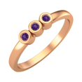 thumbnail image 4 of Round Shape Amethyst Stackable Women Ring 925 Sterling Silver Rose Vermeil Delicate Jewelry, 4 of 4