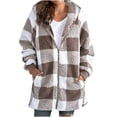 thumbnail image 1 of CEHVOM Veste à Capuche Décontractée à Carreaux avec Poches pour Femmes, Mode, Chaude, en Liquidation, 1 of 5