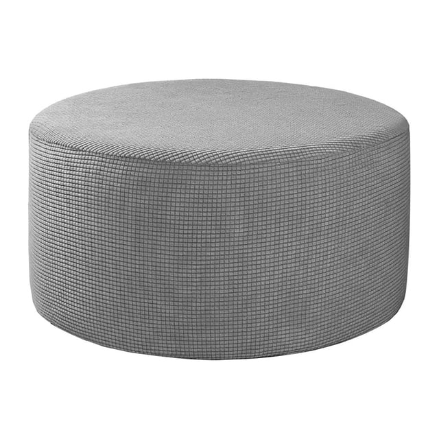 Housse Extensible pour Pouf Rond Housse de Repose-Pieds Amovible Housses de Repose-Pieds - Gris 23gris