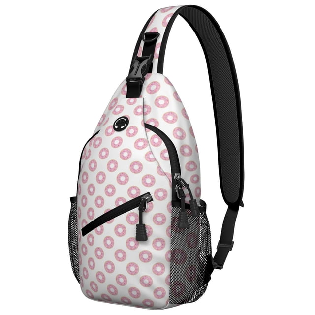 Life is Better with Donuts Donut Lover Donut Dessert Lightweight Multipurpose Travel Sling Backpack Small and Durable